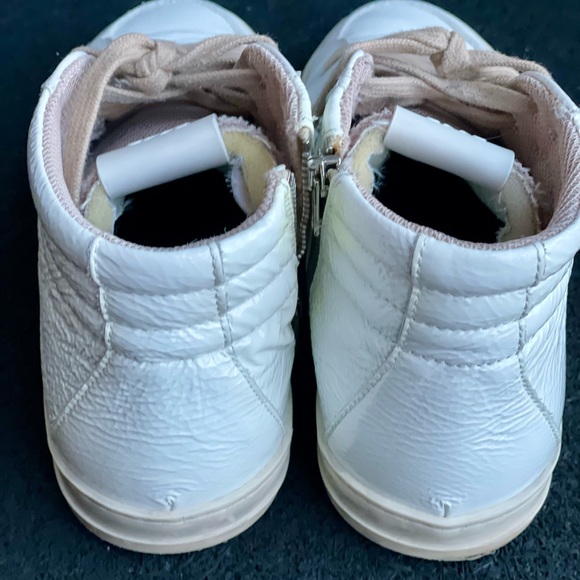 P448 high top white patent leather sneakers size (38) US SIZE 7.5 - 8 womens - Picture 6 of 14